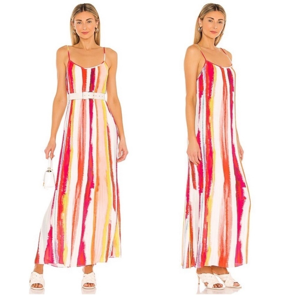 BB DAKOTA Colorful Pleated Sleeveless Maxi Dress